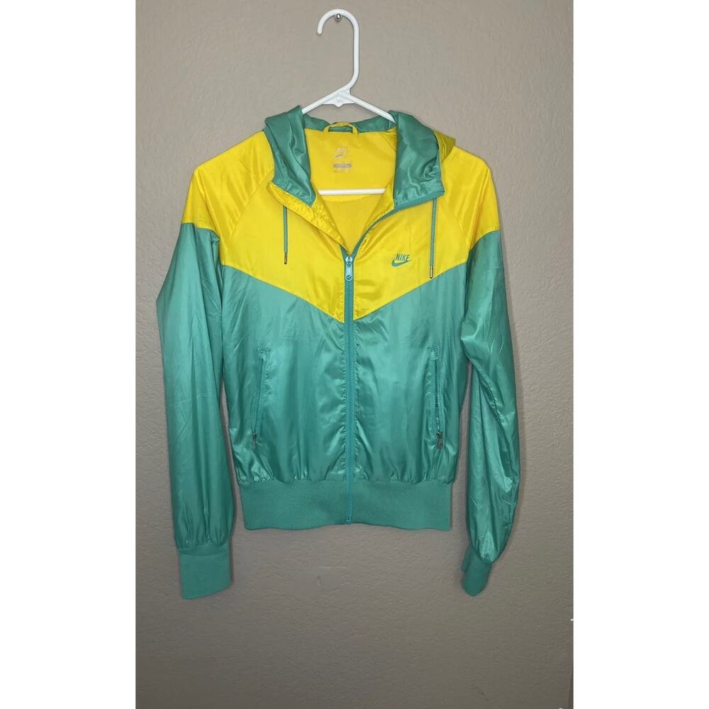 Nike Windrunner Women's Jacket Teal Yellow Windbreaker Jacket Size Small - EUC - Picture 5 of 12